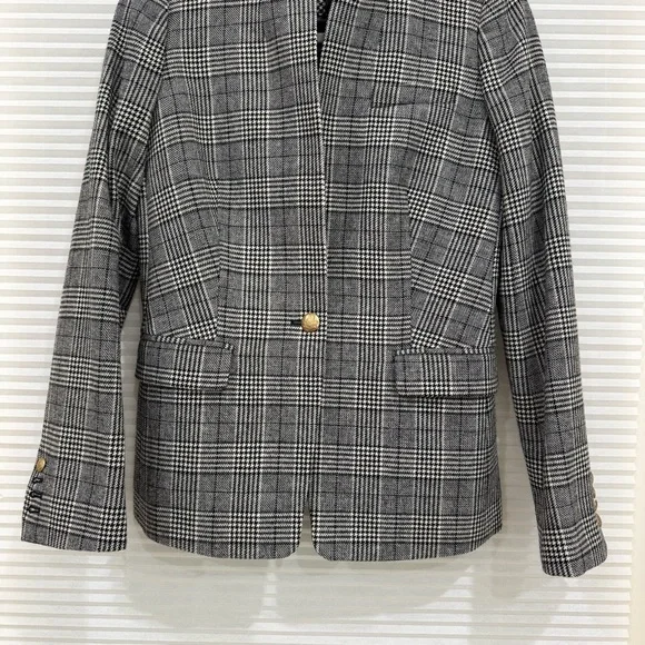 J Crew Regent Blazer Glen Plaid Wool Size 2